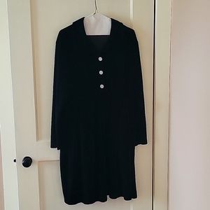 Coldwater Creek-Black velvet, collared, below the knee dress